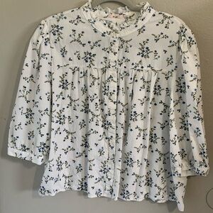 Mi Ami Floral Whitw floral blouse size XL